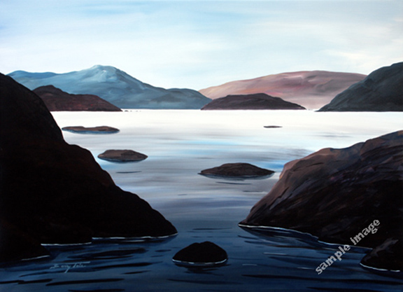 A peaceful seascape painting of the Pacific North West by Barry Tate