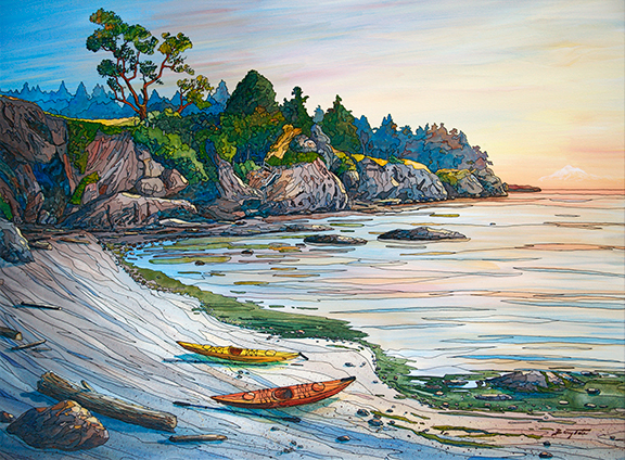 Craddock Bay, south Pender Island BC- painting by Barry Tate