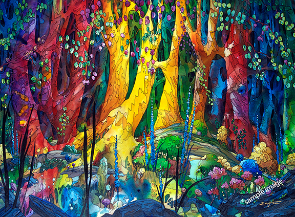 Commissioned semi abstract tree painting by Barry Tate