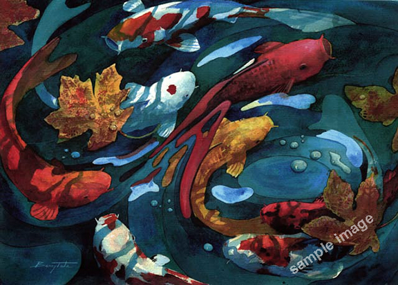 An underwater acrylic painting of Moon Snails, by Barry Tate