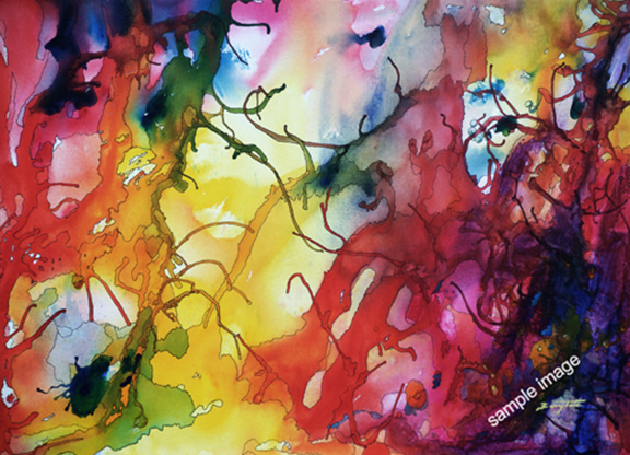 Pandora is a semi-abstract and colorful painting of the magical inter-connection of plant life.