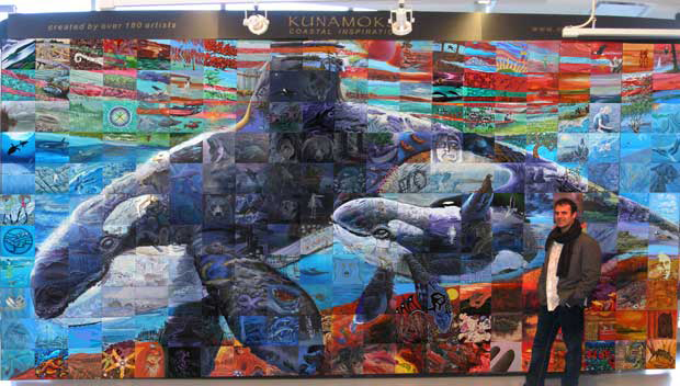 Kunamokst mural mosaic project for 2010 Olympics, Barry Tate panel